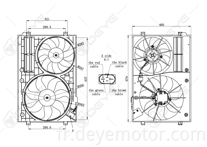 1K0121205J 1K0121207AD AB 1K0959455N DT FJ 1K0959455Q DH ET ventilateur de refroidissement de radiateur pour A3 VW TOURAN GOLF SKODA OCTAVIA